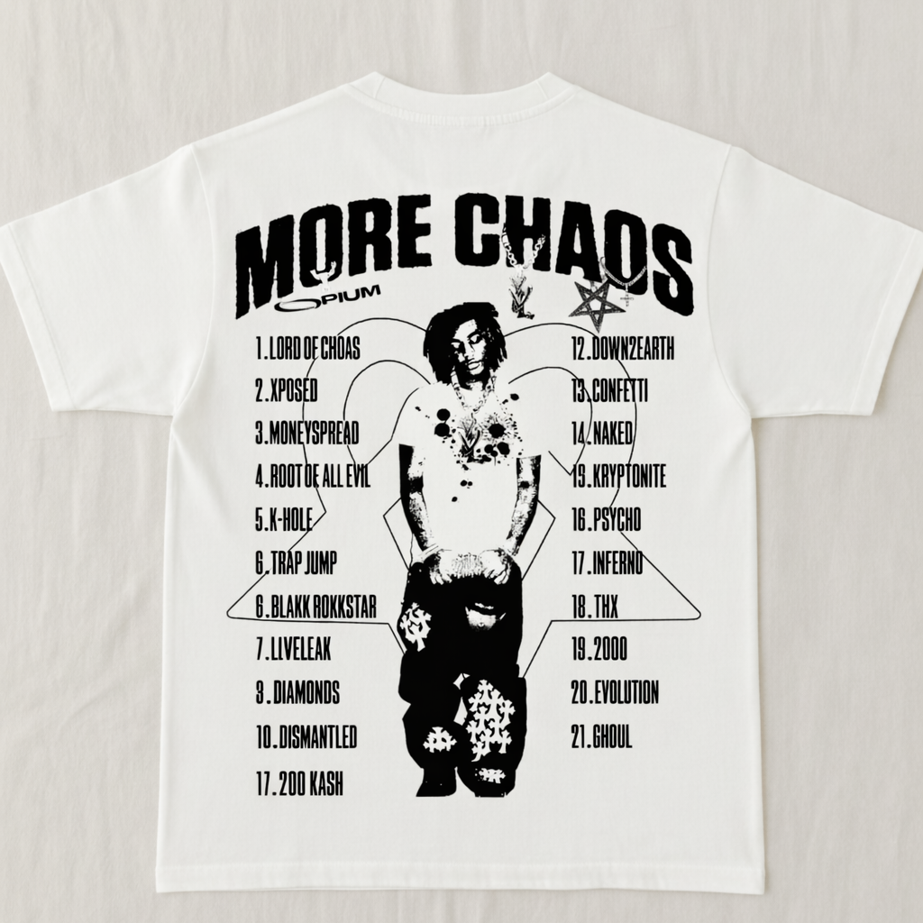 Ken Carson Tee – MoreChaos Tribute Tee Streetwear Shirt with tracklist Opium