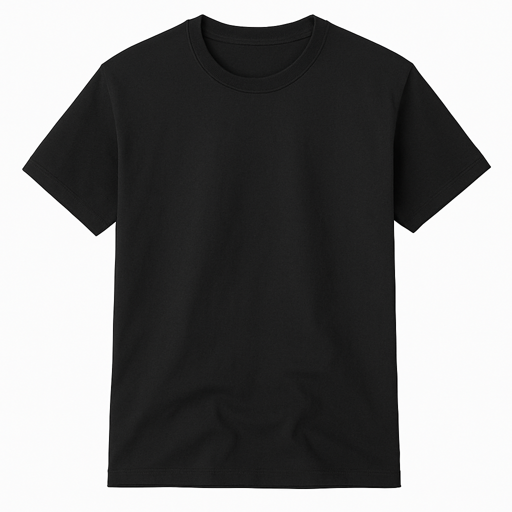 Custom Black Tee – Add Your Own PNG Design!