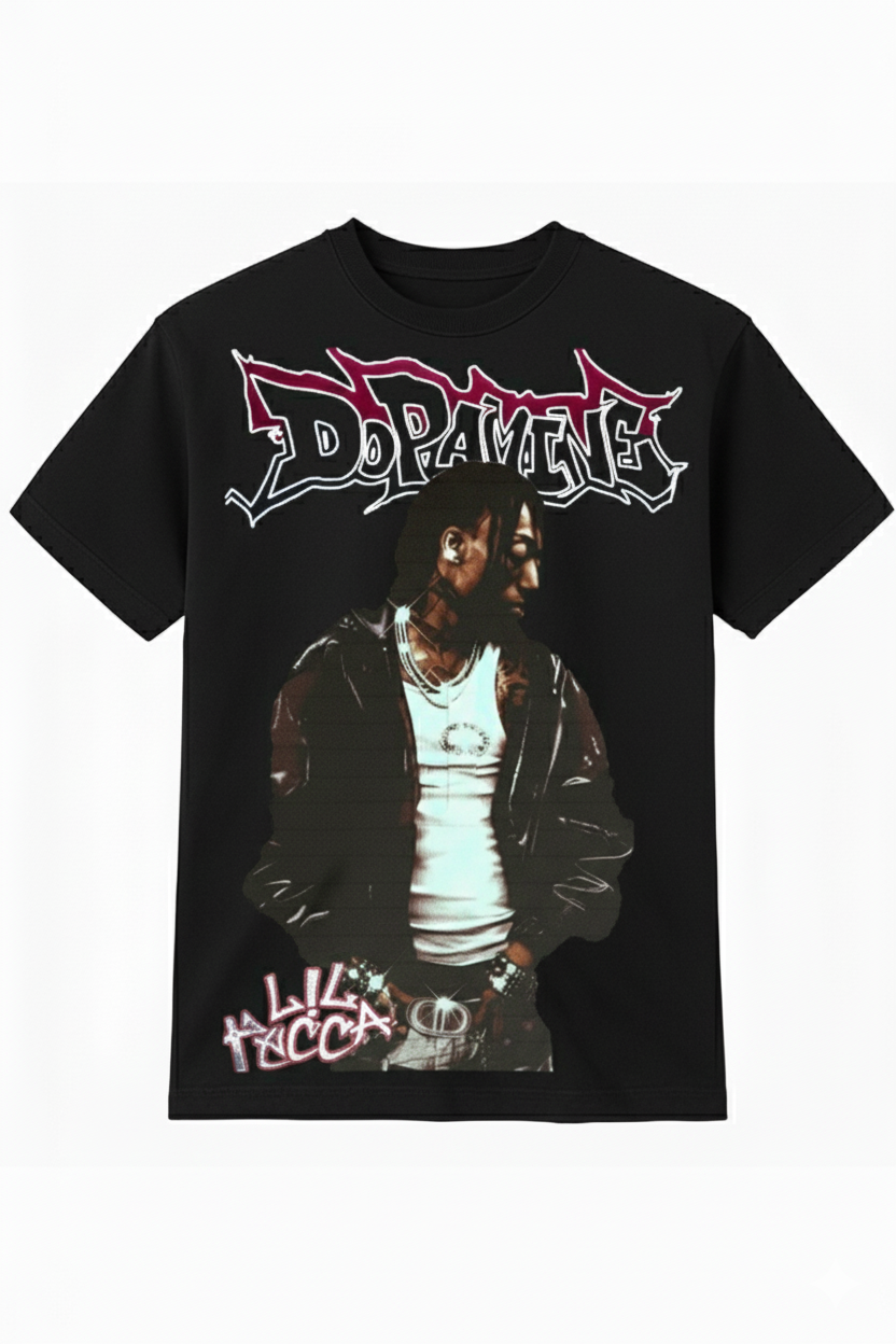 Lil Tecca DOPAMINE Album T-Shirt | Vintage Style Tracklist Merch Tee |Graffiti Rap Shirt