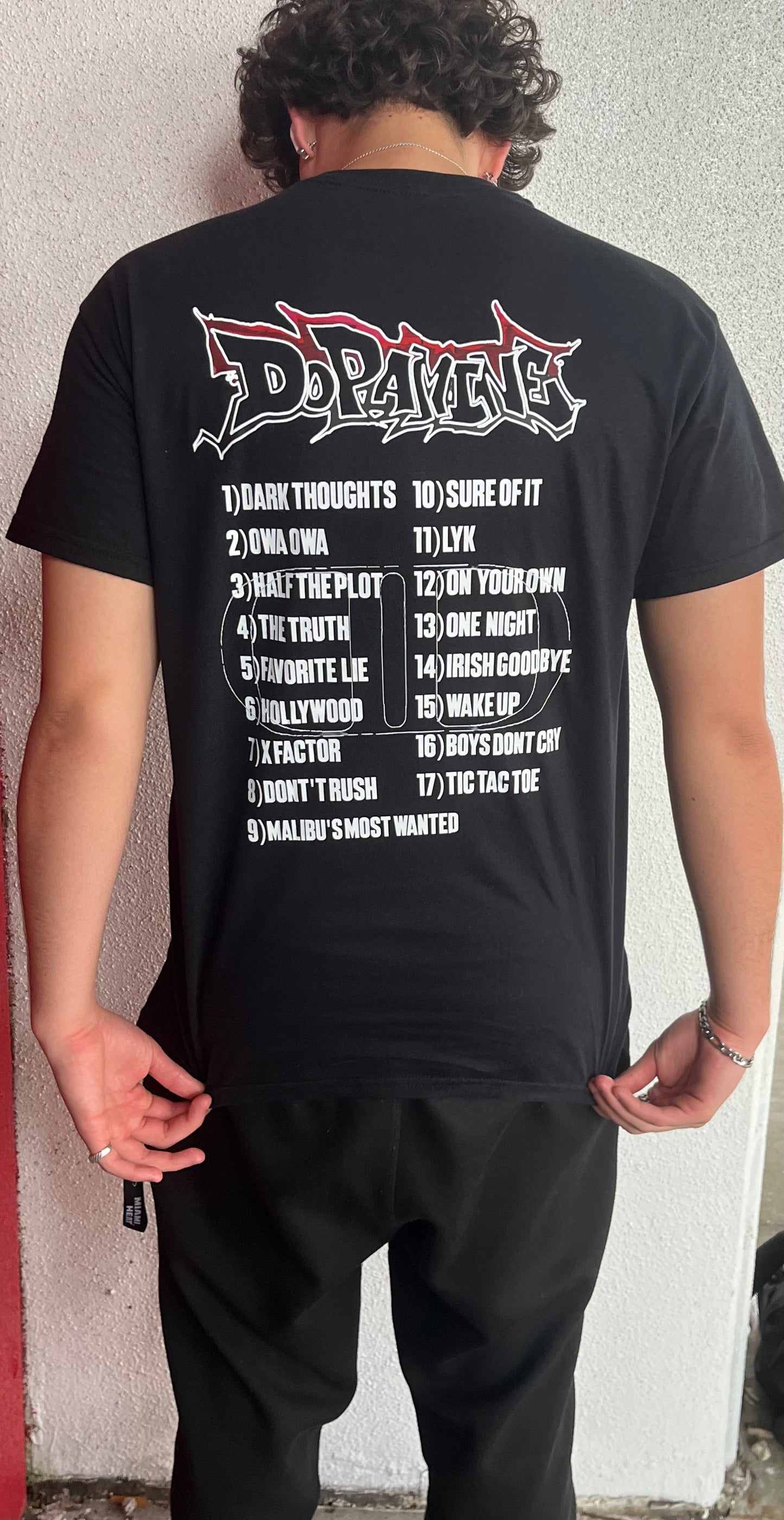 Lil Tecca DOPAMINE Album T-Shirt | Vintage Style Tracklist Merch Tee |Graffiti Rap Shirt