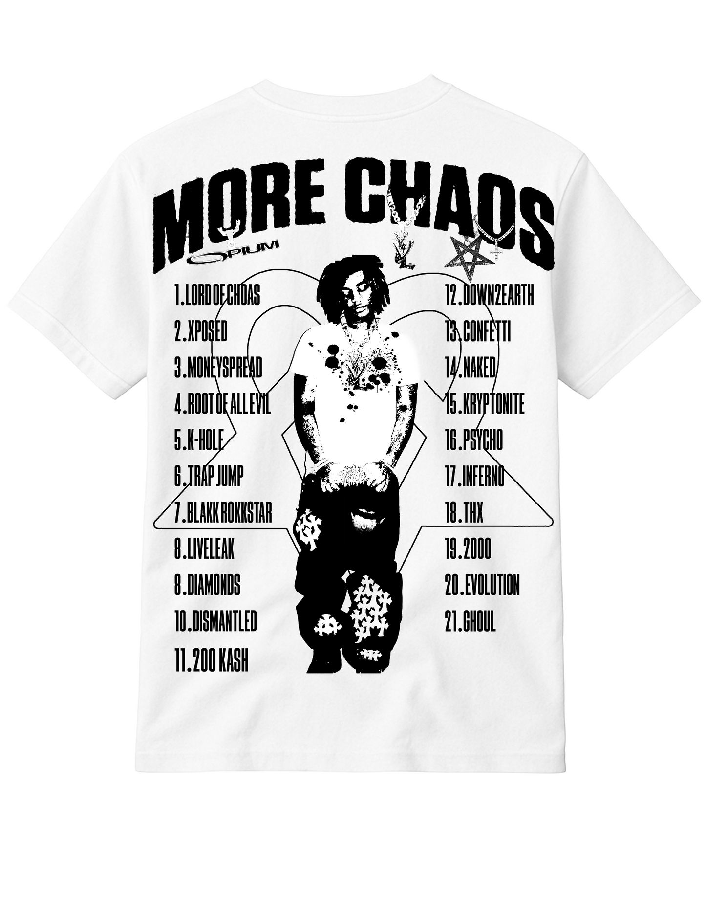 More Ken Carson More Chaos Tee back tackles design Opium urban fashion”